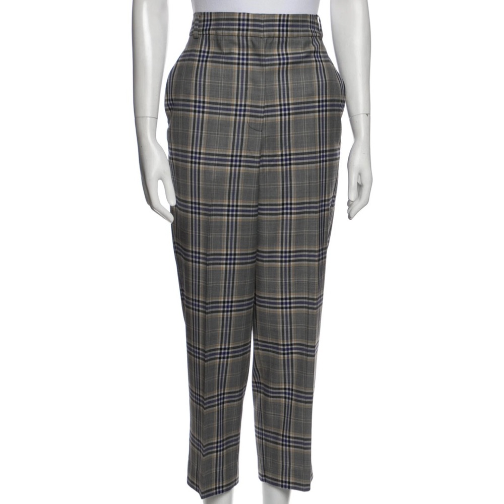 NWT Tibi Plaid Print Straight Leg Pants